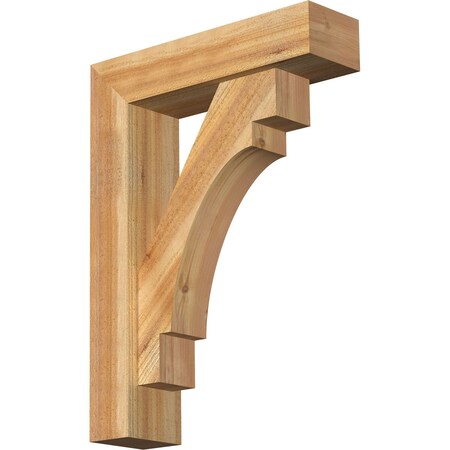 Ekena Millwork Merced Block Rough Sawn Bracket w/ Offset Brace, Western Red Cedar, 6"W x 22"D x 30"H BKT0604X22X30MRC05RWR